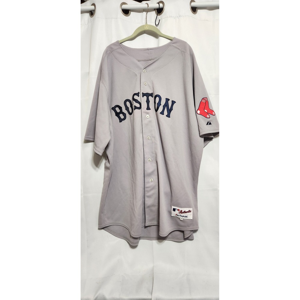 Majestic Boston Red Sox Authentic Collection Road Jersey Grey Blank Mens 56 MLB